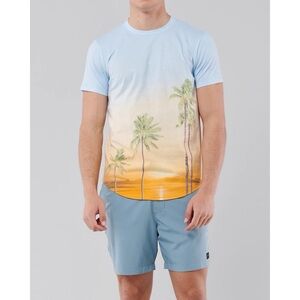Hollister Co. Photo Real Beach Graphic Curved Hem Tee